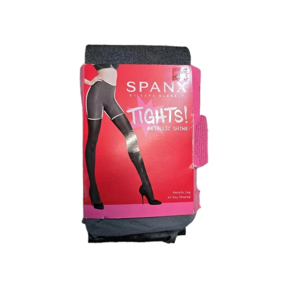 Spanx‎ Tights Size A Sterling Metalic Shine All Day Shaping  NEW